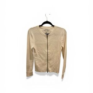 Banana Republic Factory Cream Zip-Front Cardigan Sweater